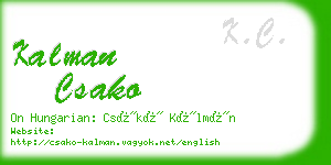 kalman csako business card